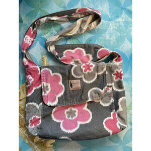 COPY - Flipped Bird Reversible Crossbody Purse Bag Gray Pink White Floral Abstr…